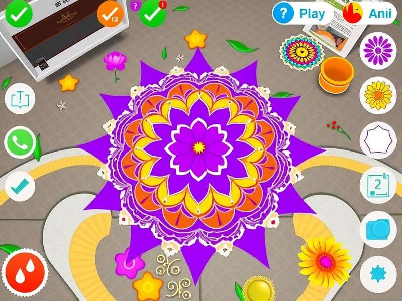 Floral Fantasy Rangoli